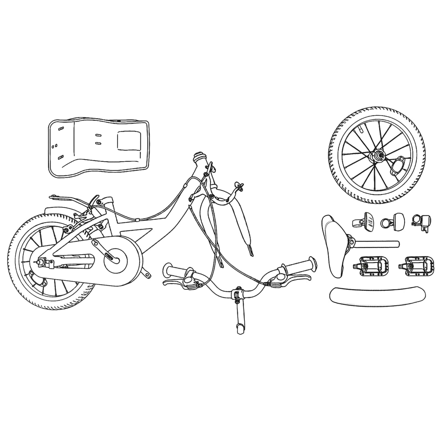 Børnecykel 18 tommer til 5-7 år gammel Hvid