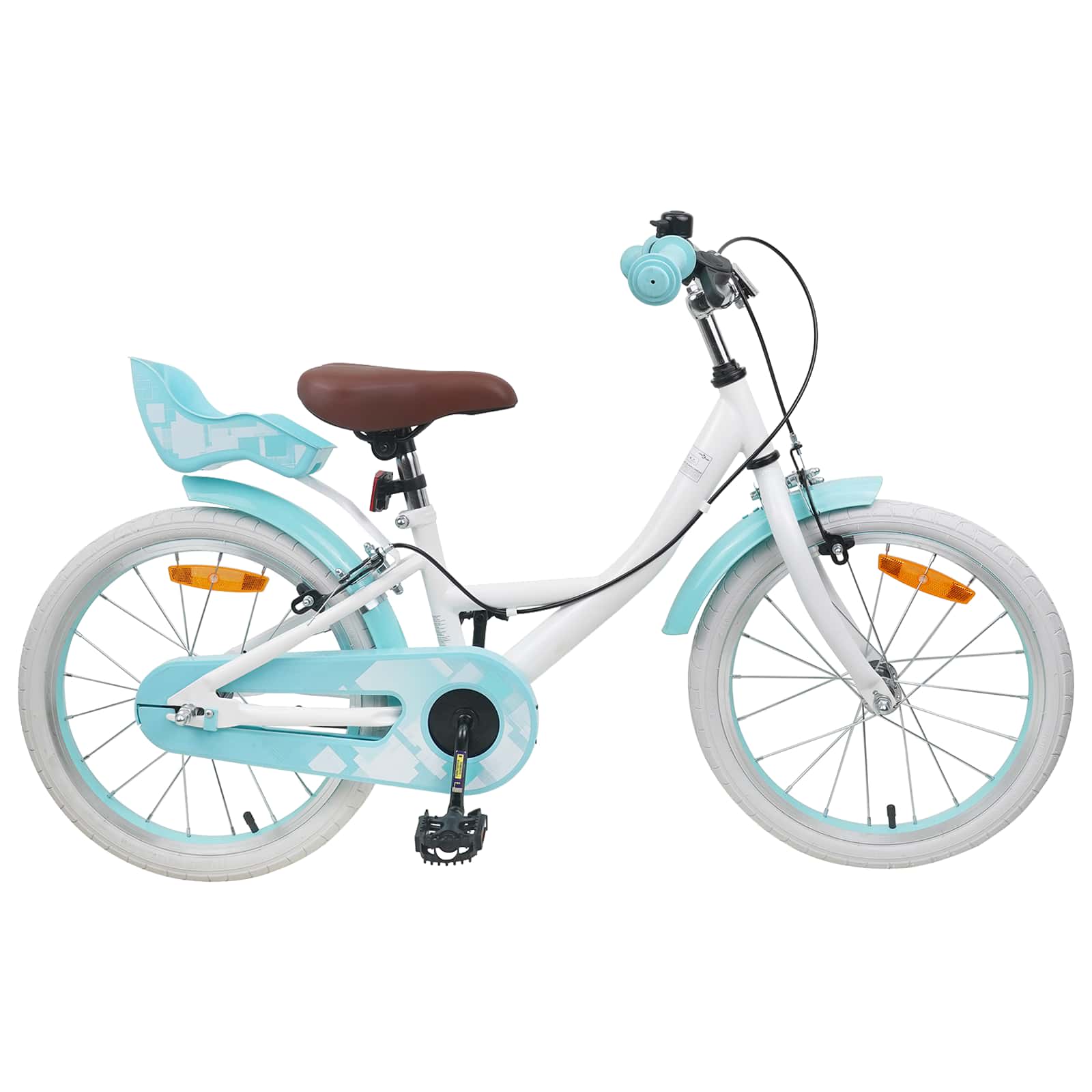 Børnecykel 18 tommer til 5-7 år gammel Hvid billede