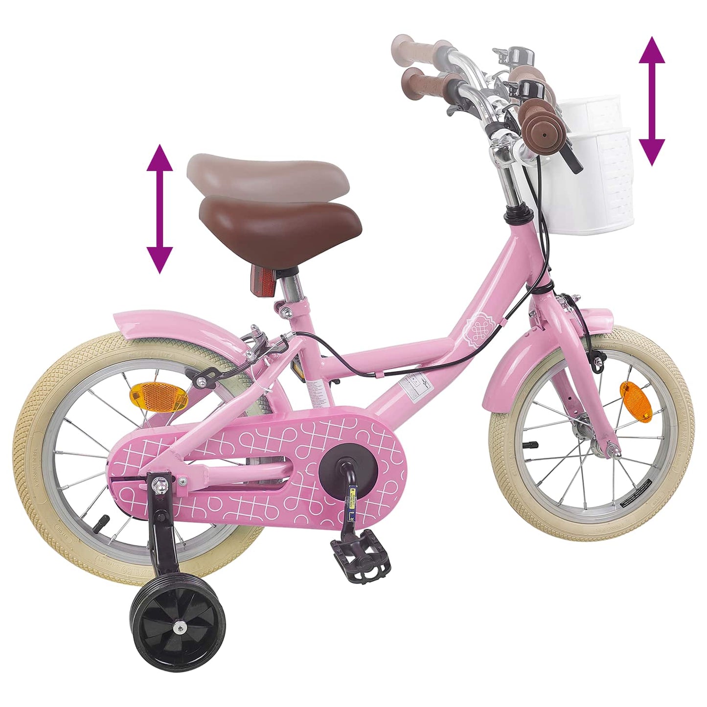 Børnecykel 12 tommer til 2-4 år gamle Lys pink