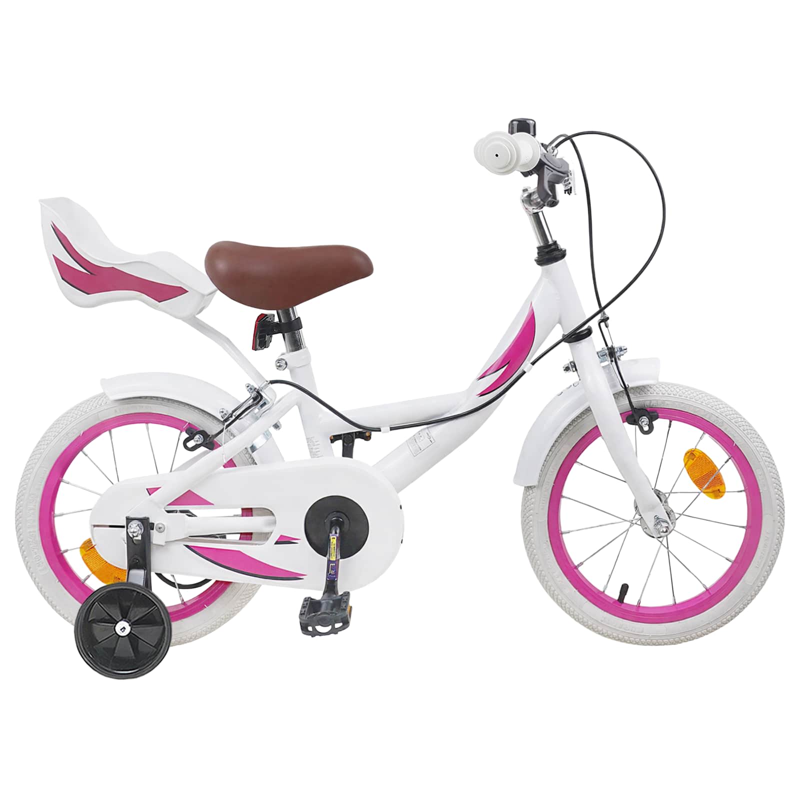 Børnecykel 14 tommer anbefalet til 3-5 år gammel Hvid billede