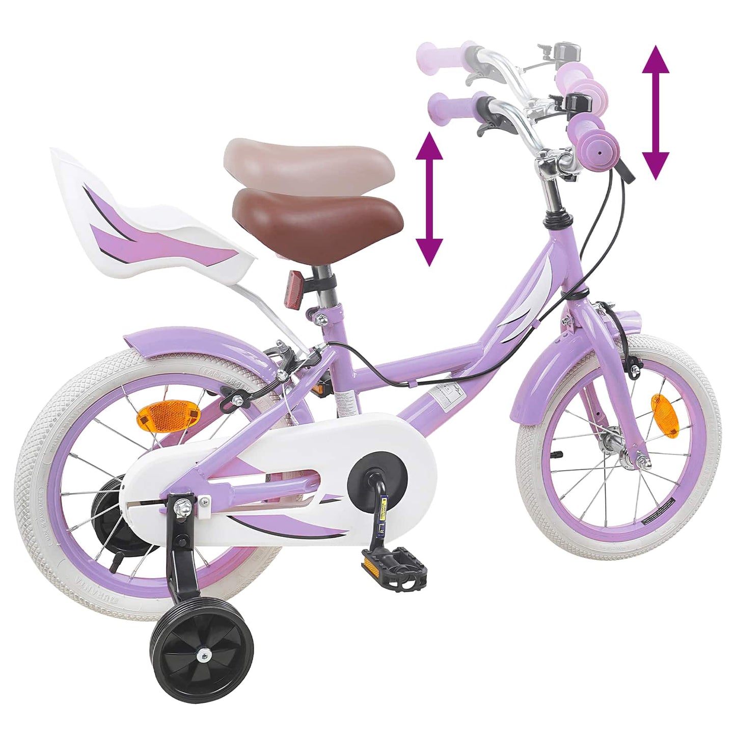 Børnecykel 14 tommer anbefalet til 3-5 år gammel Lilla