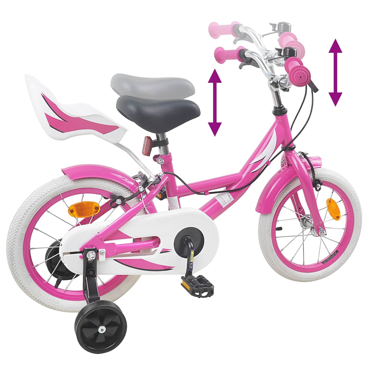 Børnecykel 14 tommer anbefalet til 3-5 år gammel Lyserød