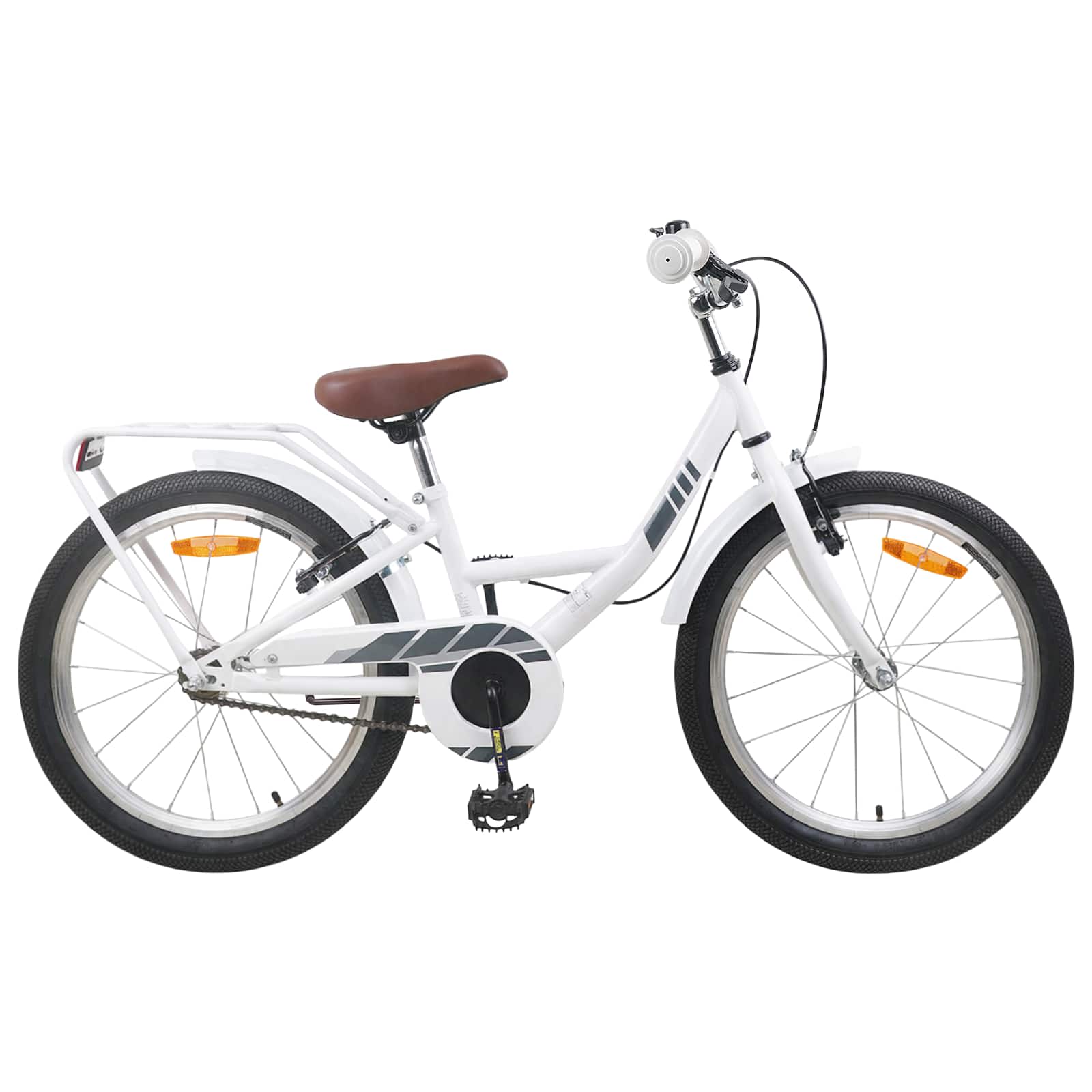 Børnecykel 18 tommer til 5-7 år gammel Hvid billede