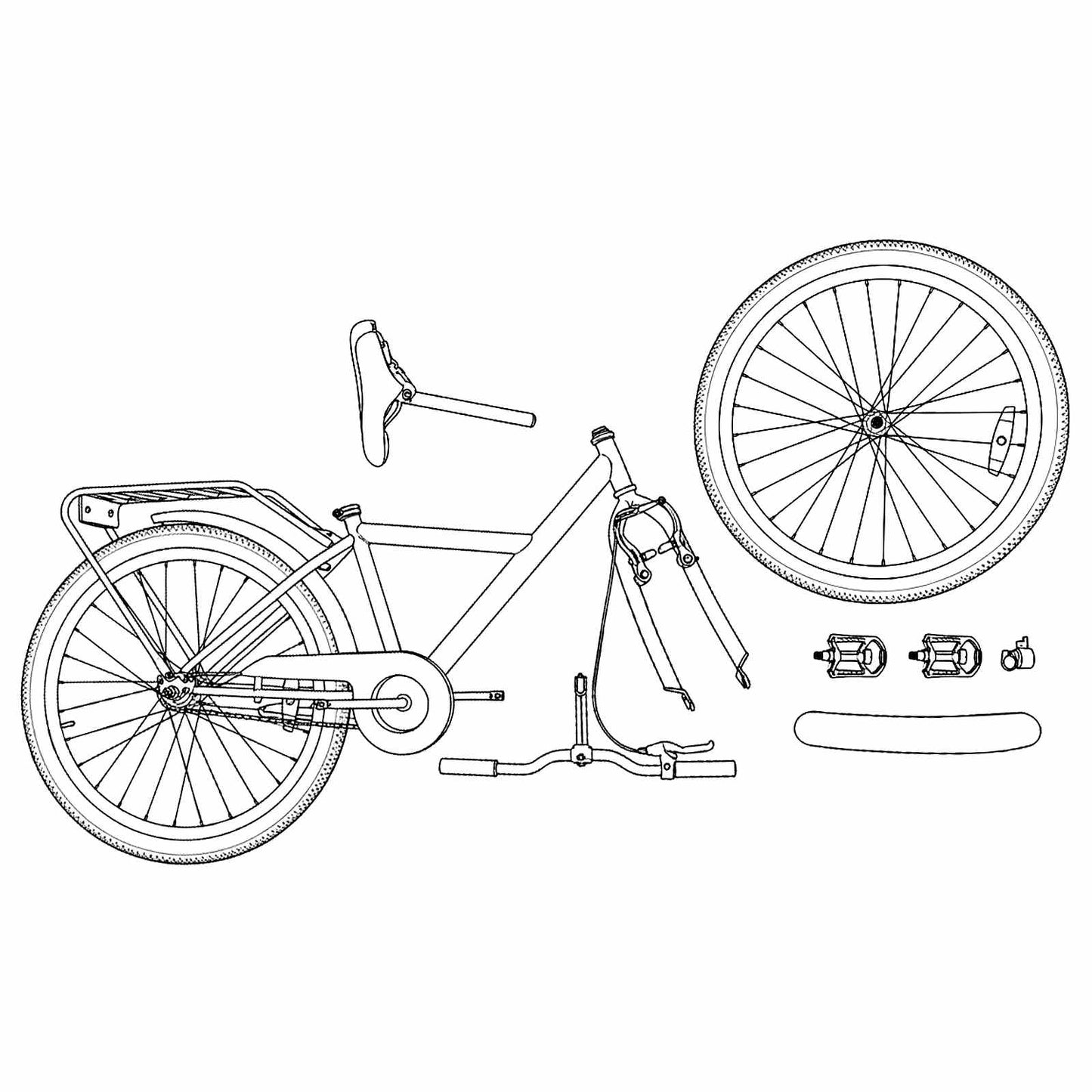 Børnecykel 18 tommer til 5-7 år gammel Lys pink