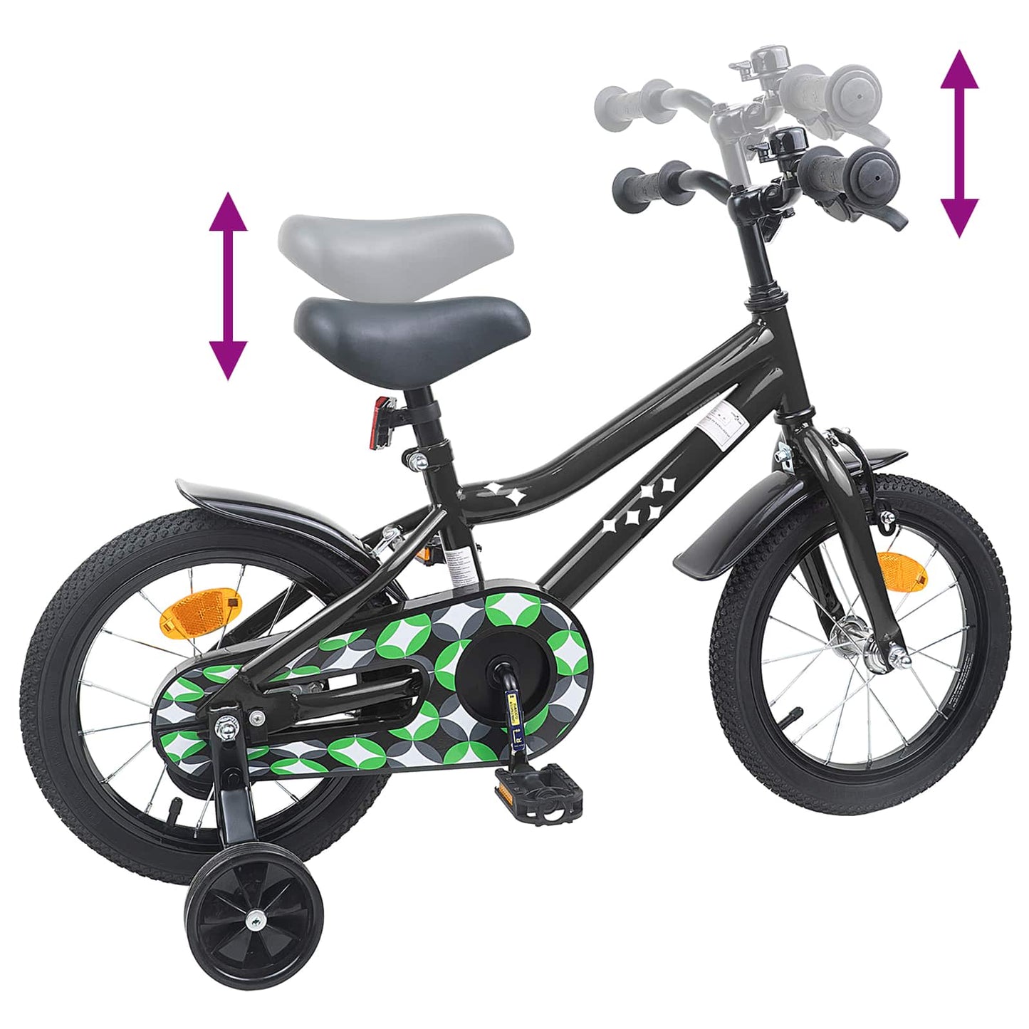 Børnecykel 16 tommer til 4-6 år gamle Sort