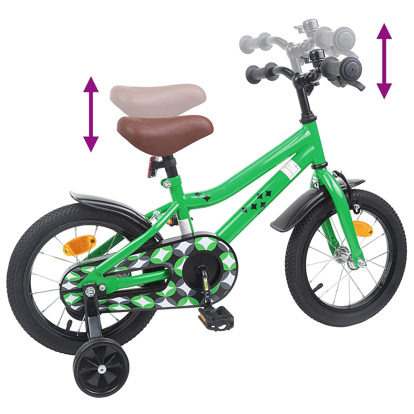 Børnecykel 12 tommer til 2-4 år gamle Grøn