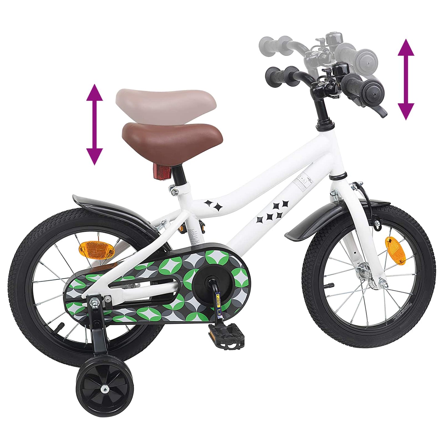 Børnecykel 14 tommer anbefalet til 3-5 år gammel Hvid