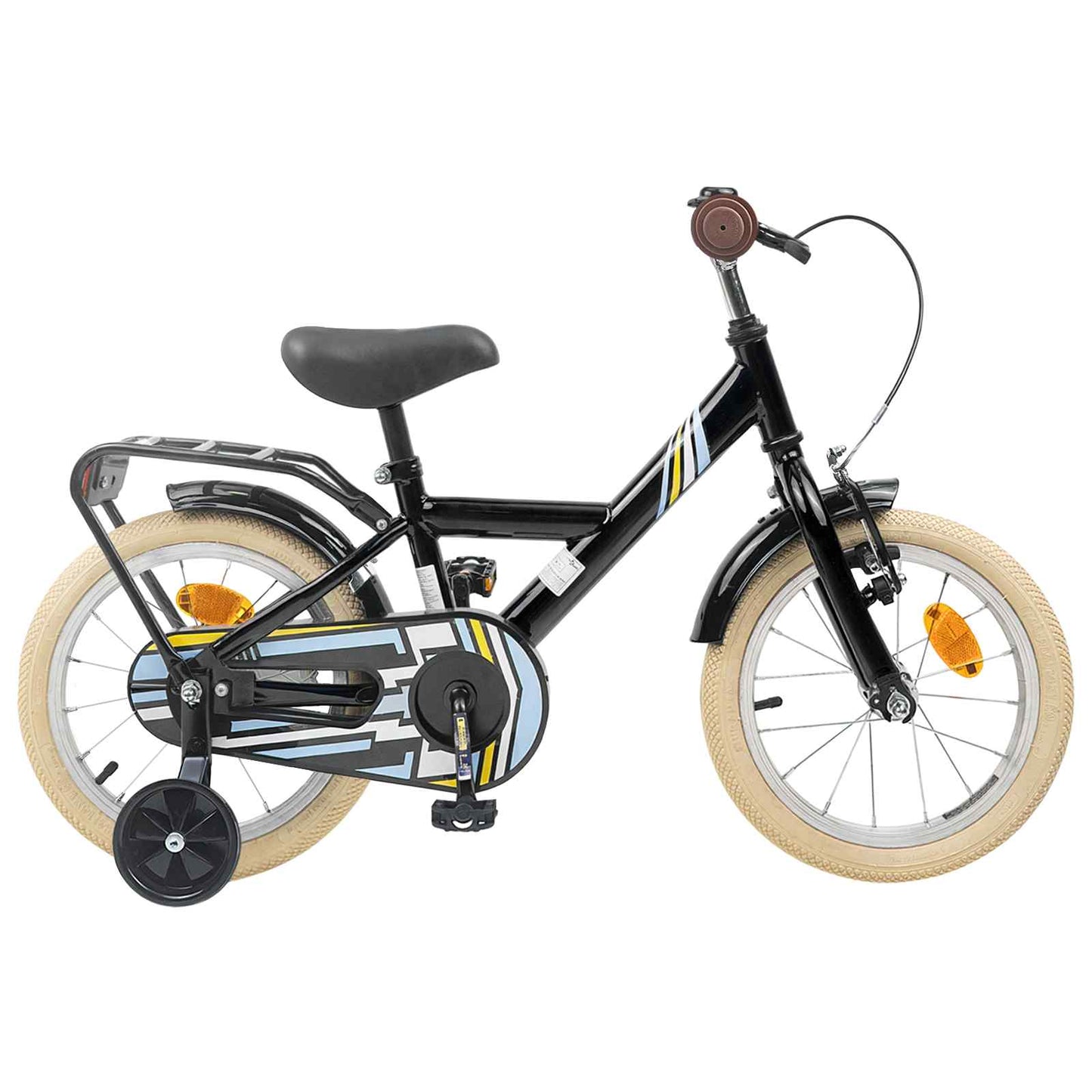 Børnecykel 14 tommer anbefalet til 3-5 år gammel Sort