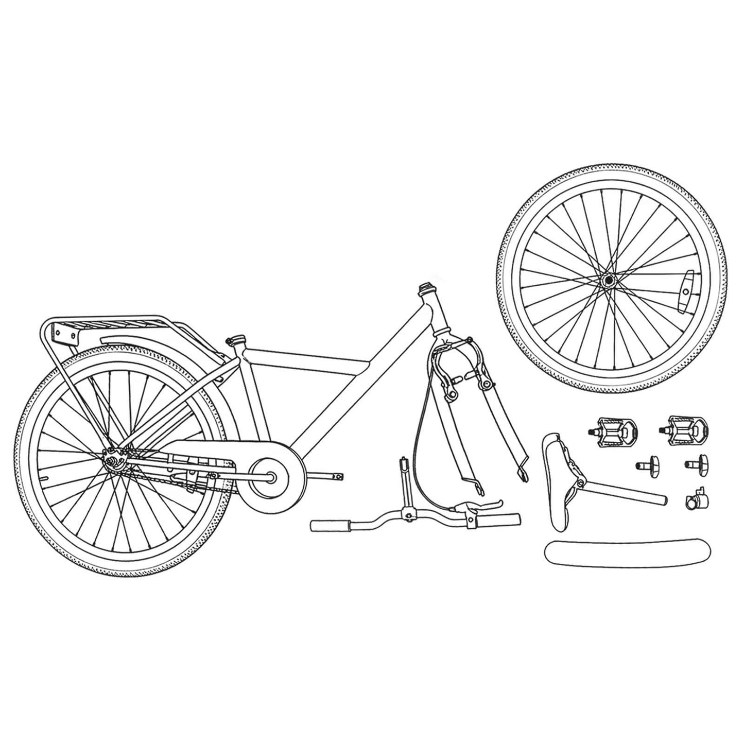 Børnecykel 24 tommer til 8-12 år Sort