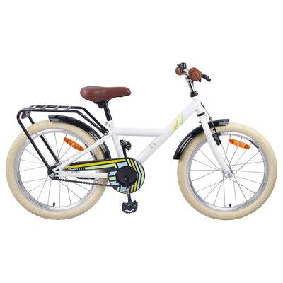 Børnecykel 18 tommer til 5-7 år gammel Hvid