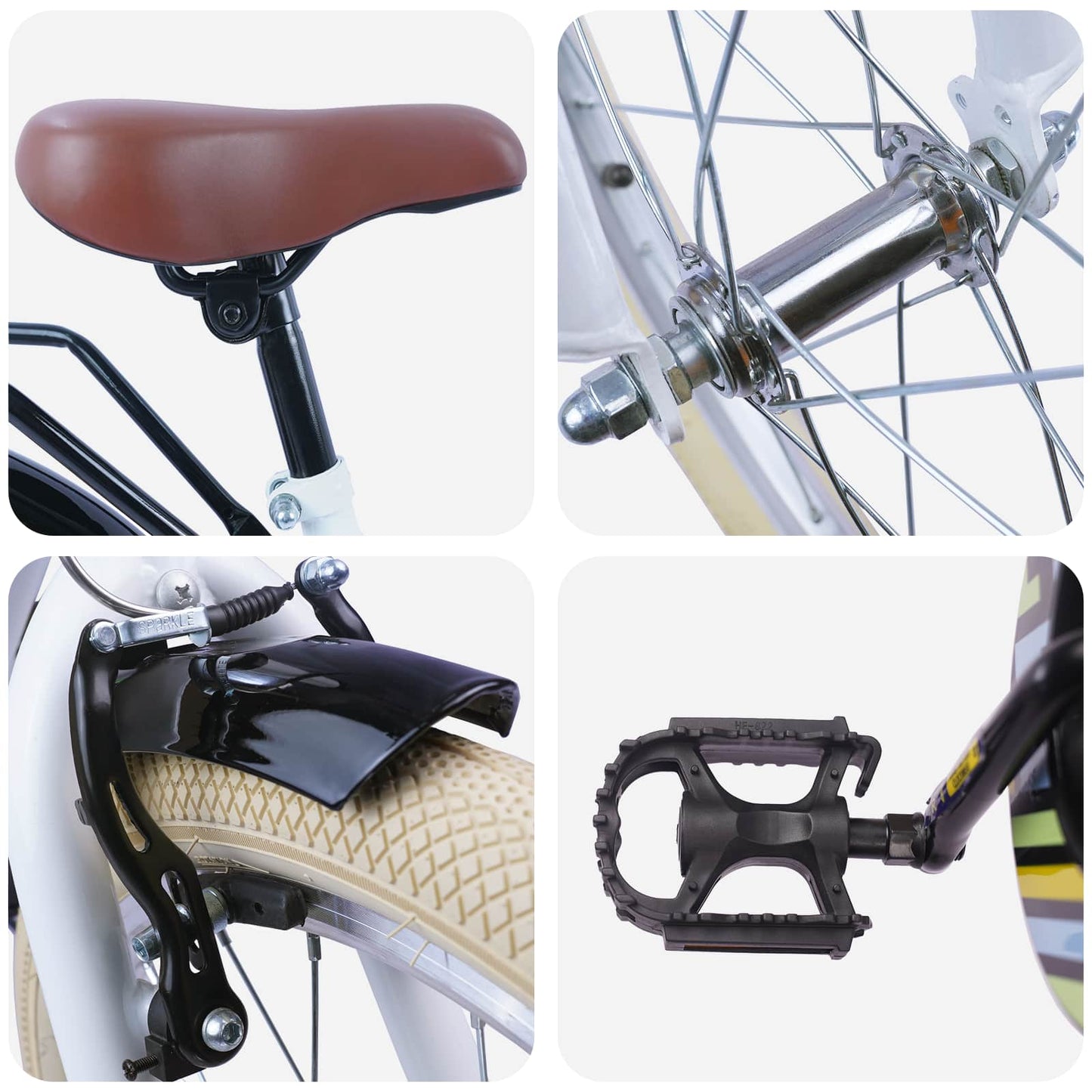 Børnecykel 24 tommer til 8-12 år Hvid