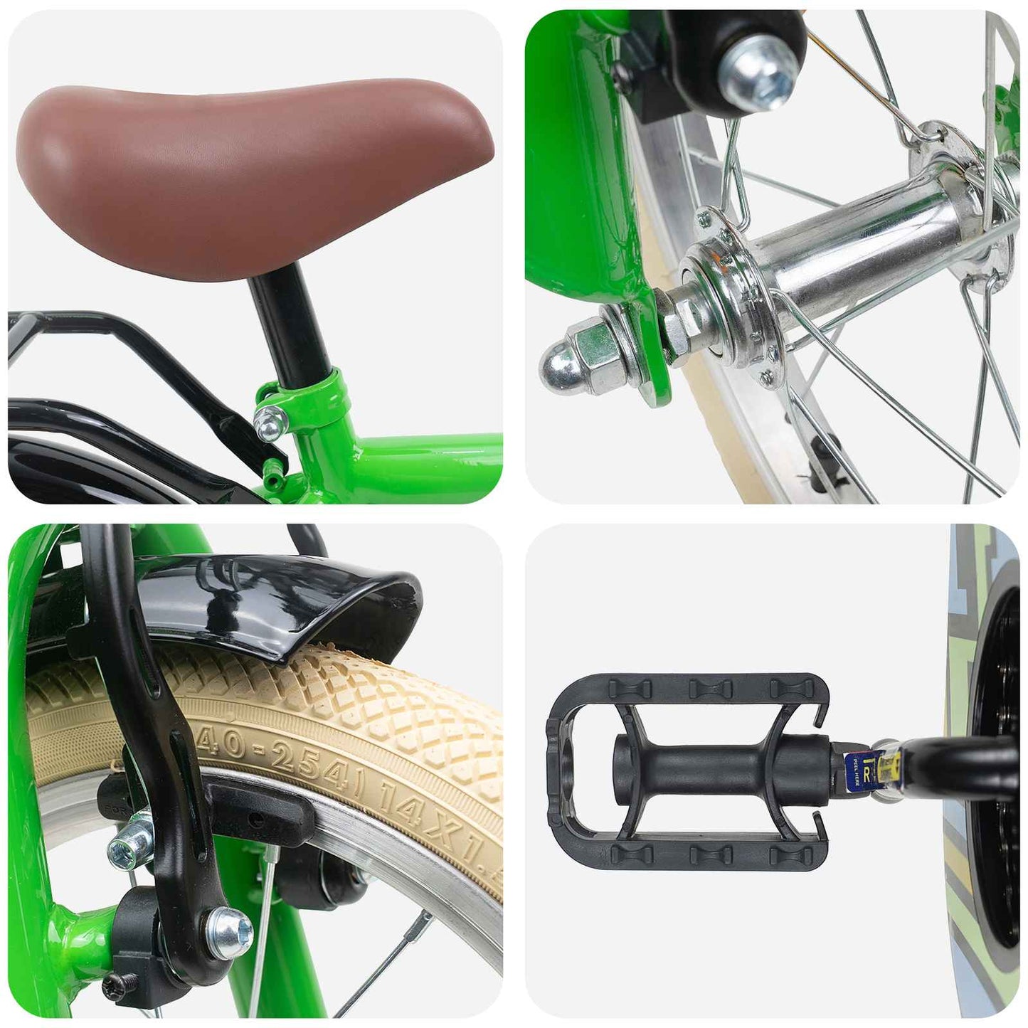 Børnecykel 12 tommer til 2-4 år gamle Grøn