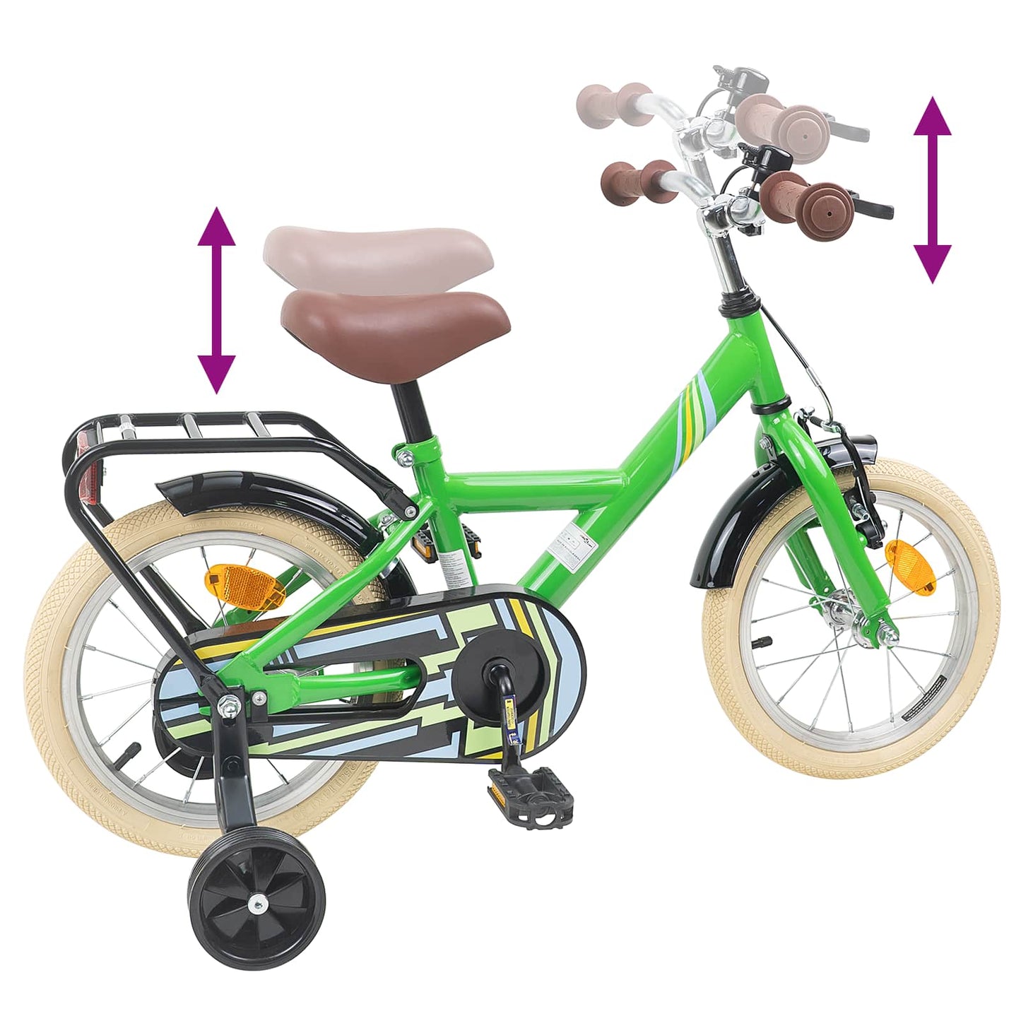Børnecykel 12 tommer til 2-4 år gamle Grøn
