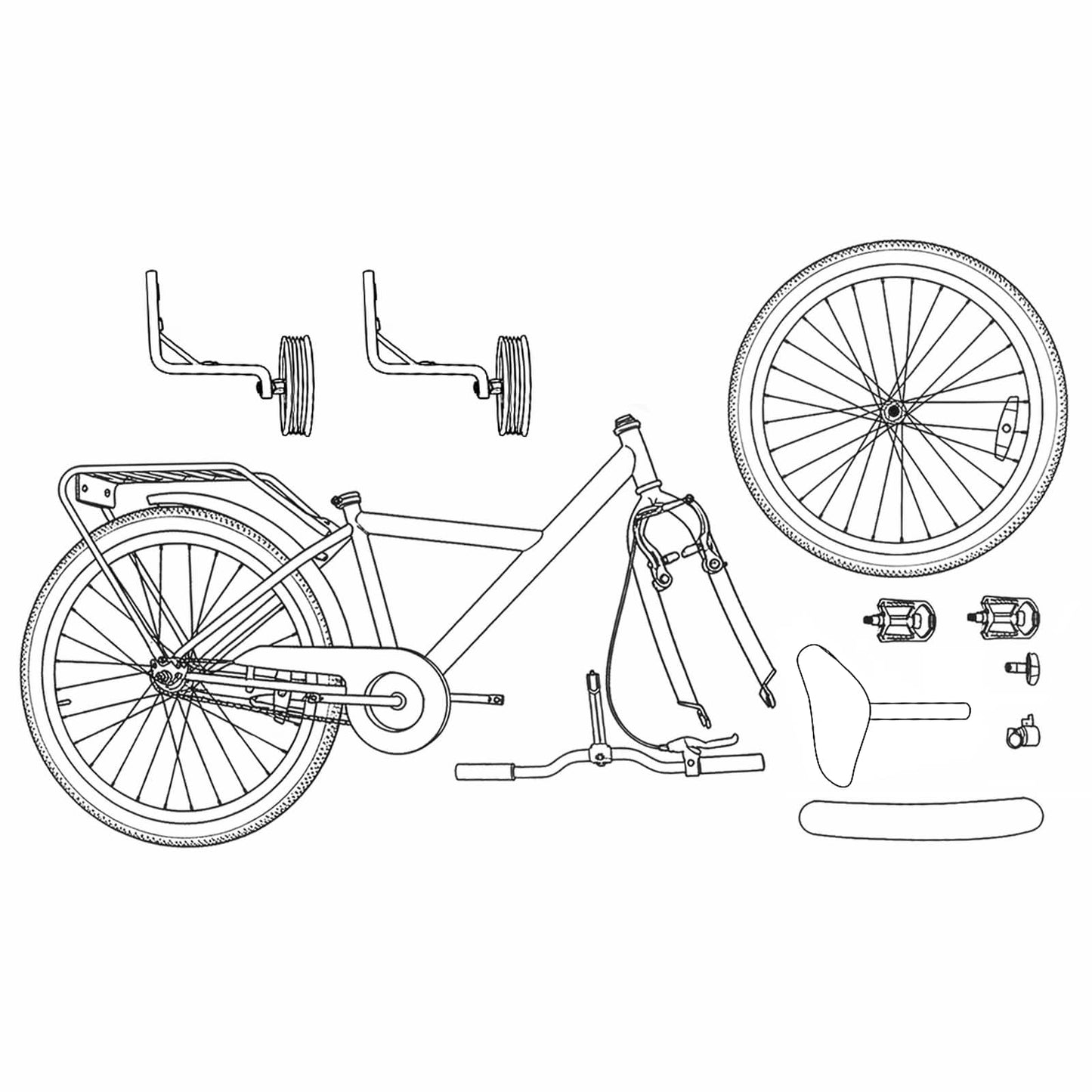 Børnecykel 12 tommer til 2-4 år gamle Grøn