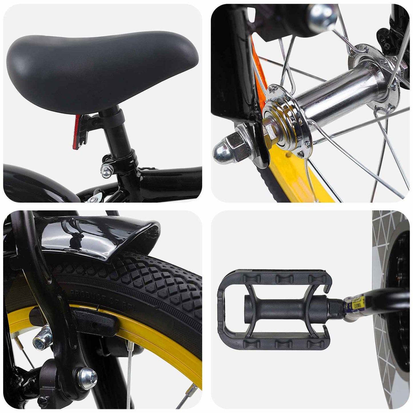 Børnecykel 12 tommer til 2-4 år gamle Sort