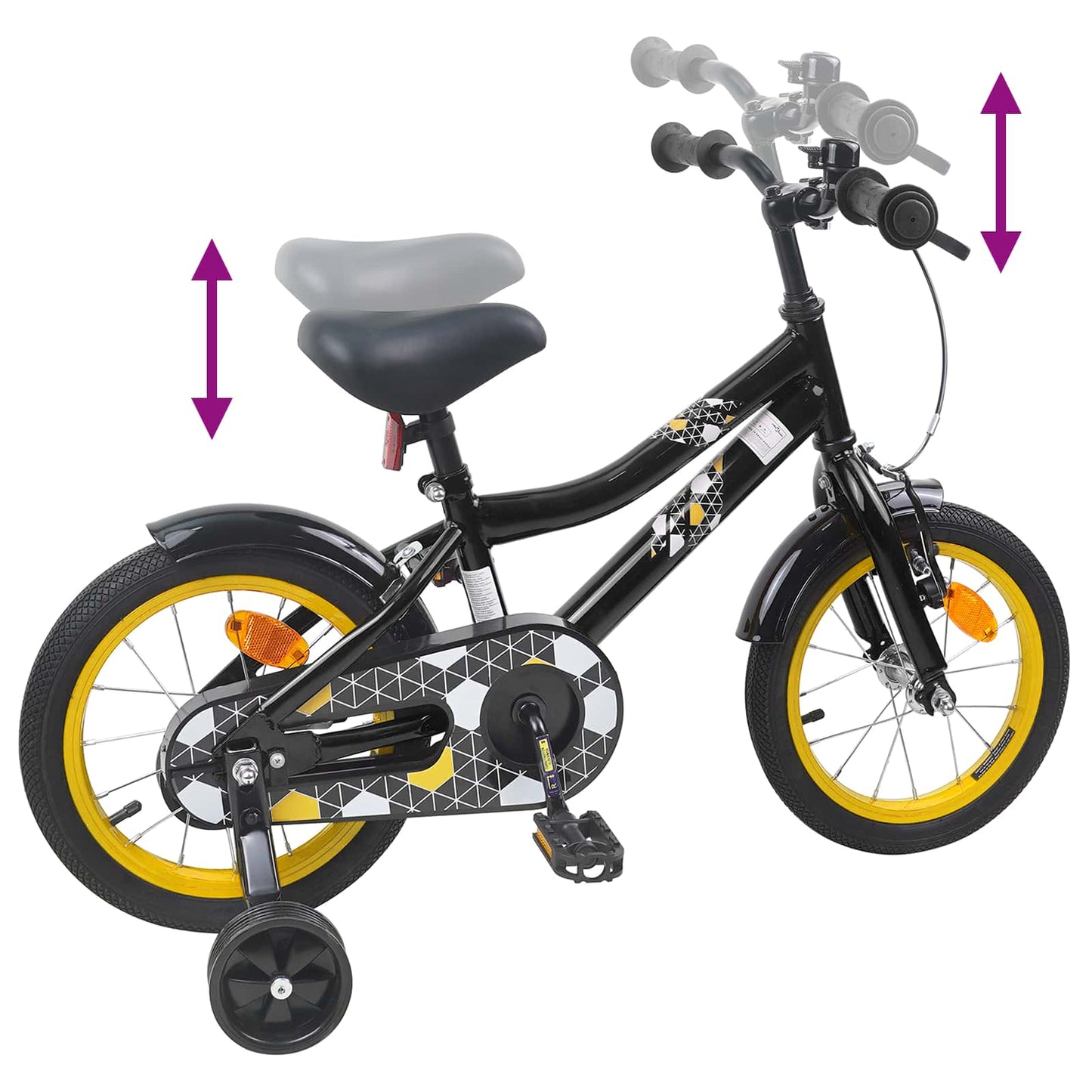 Børnecykel 16 tommer til 4-6 år gamle Sort