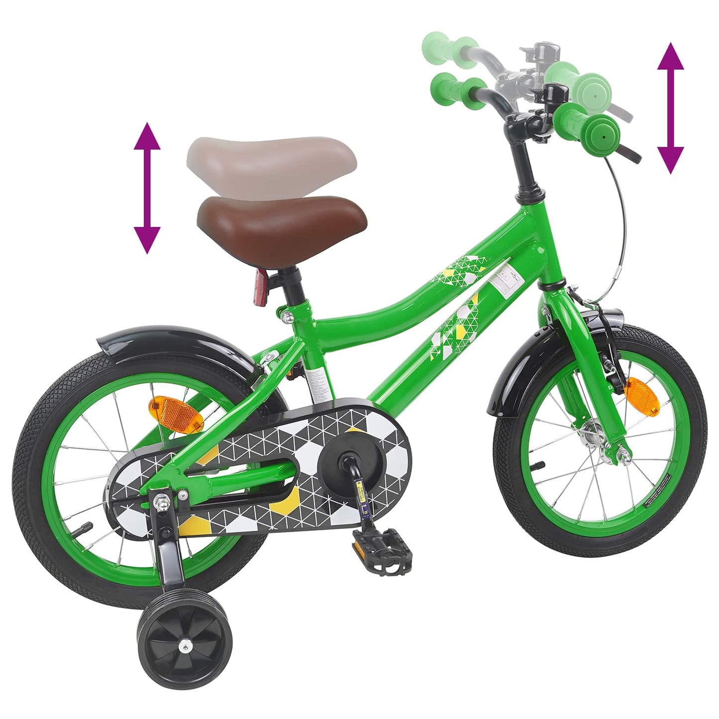 Børnecykel 12 tommer til 2-4 år gamle Grøn