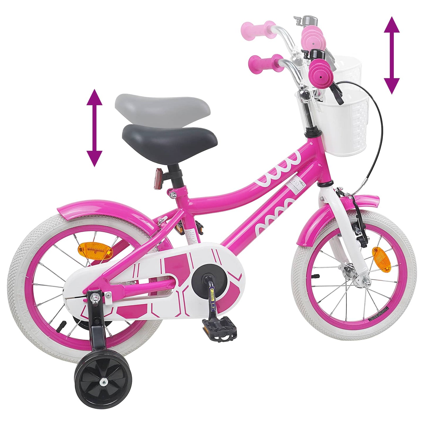 Børnecykel 12 tommer til 2-4 år gamle Lyserød