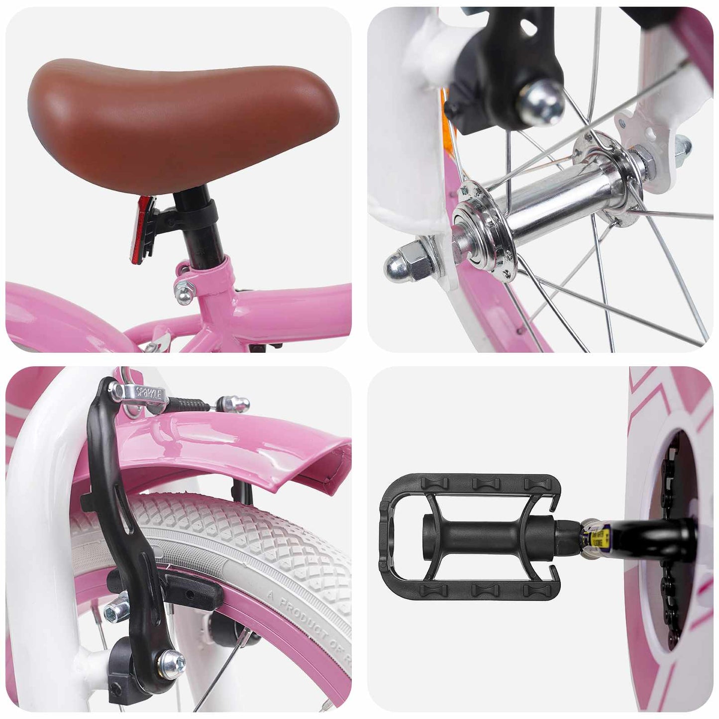 Børnecykel 12 tommer til 2-4 år gamle Lys pink