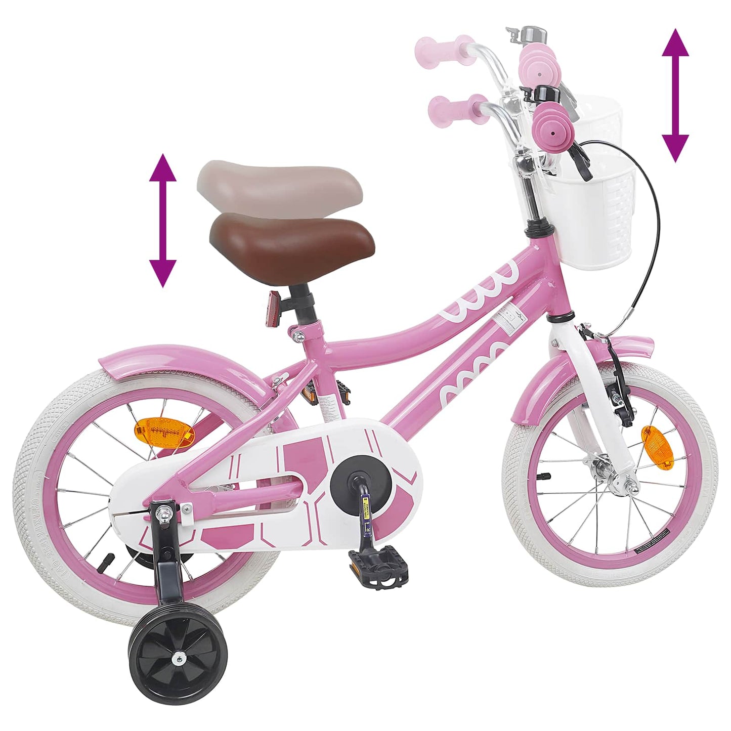 Børnecykel 16 tommer til 4-6 år gamle Lys pink