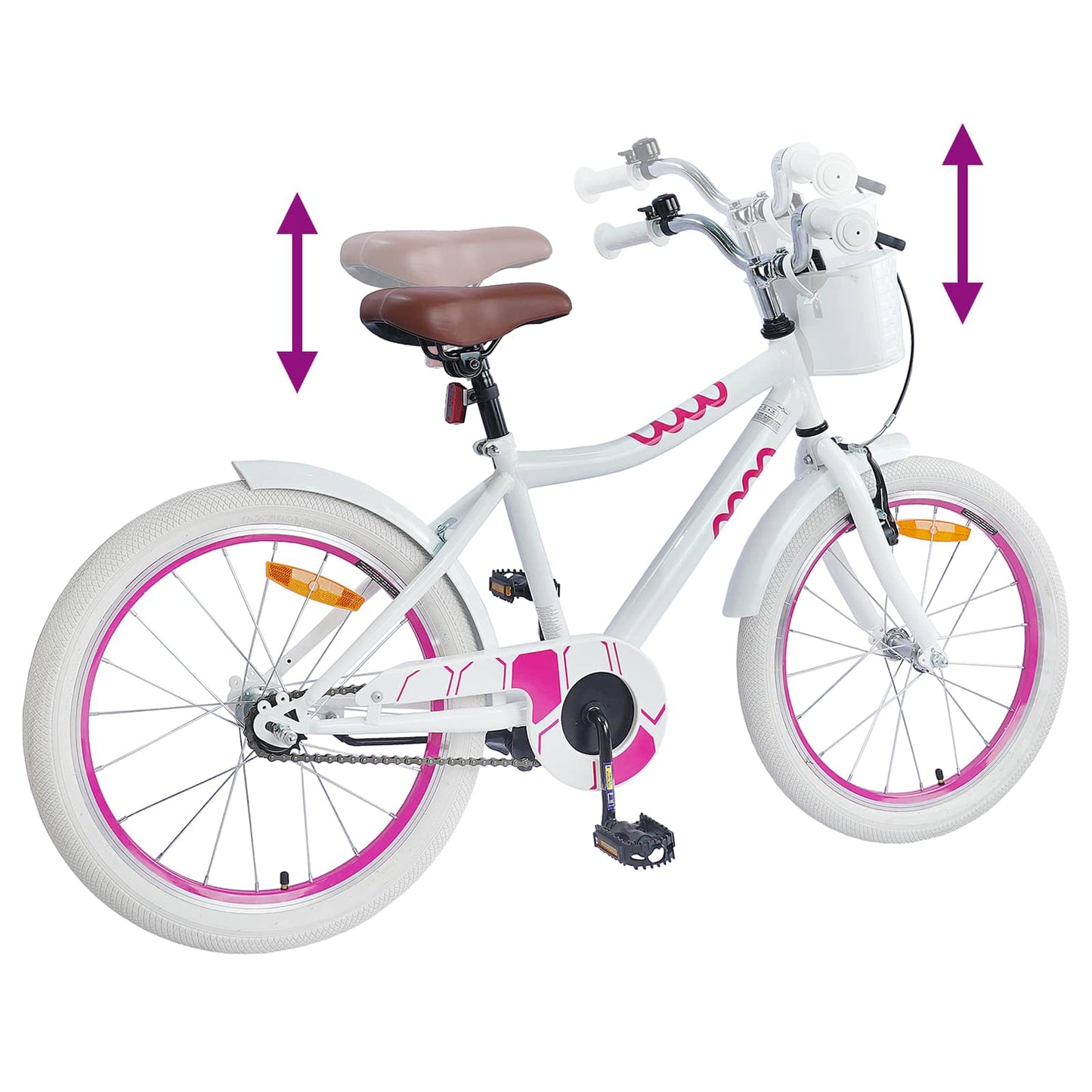 Børnecykel 20 tommer til børn i alderen 6-11 år Hvid