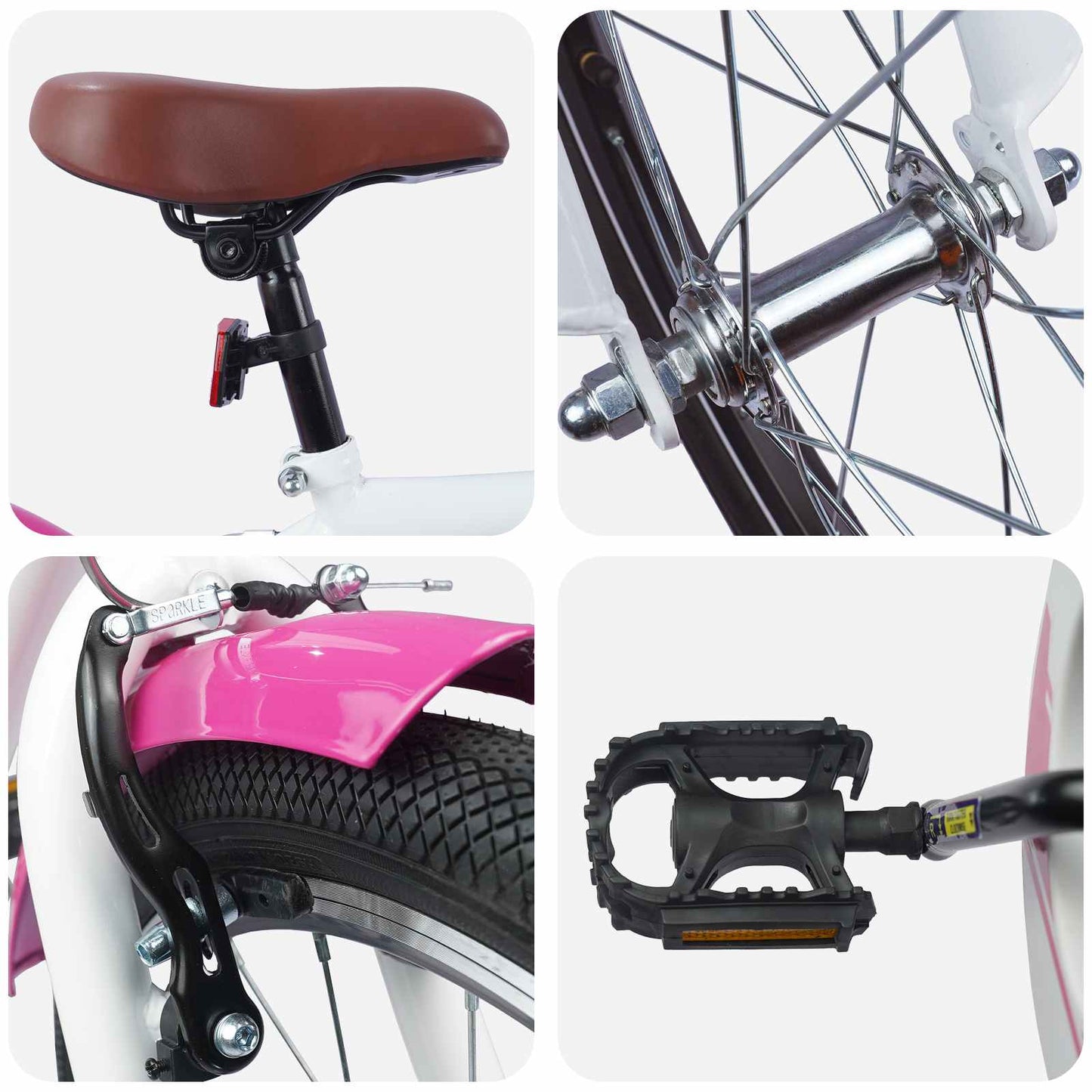 Børnecykel 18 tommer til 5-7 år gammel Lyserød