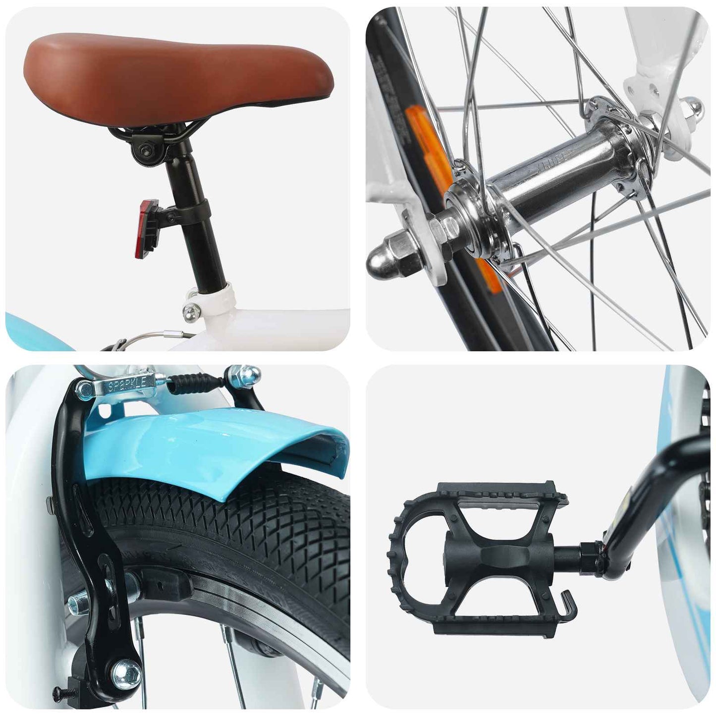 Børnecykel 18 tommer til 5-7 år gammel Lys blå