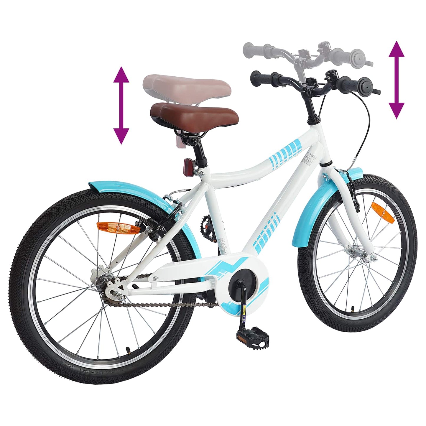 Børnecykel 18 tommer til 5-7 år gammel Lys blå