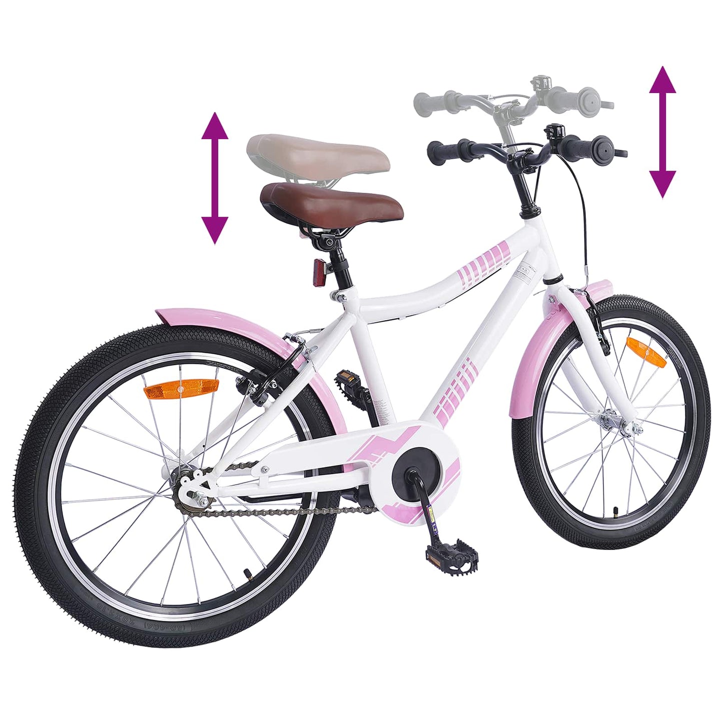 Børnecykel 18 tommer til 5-7 år gammel Lys pink
