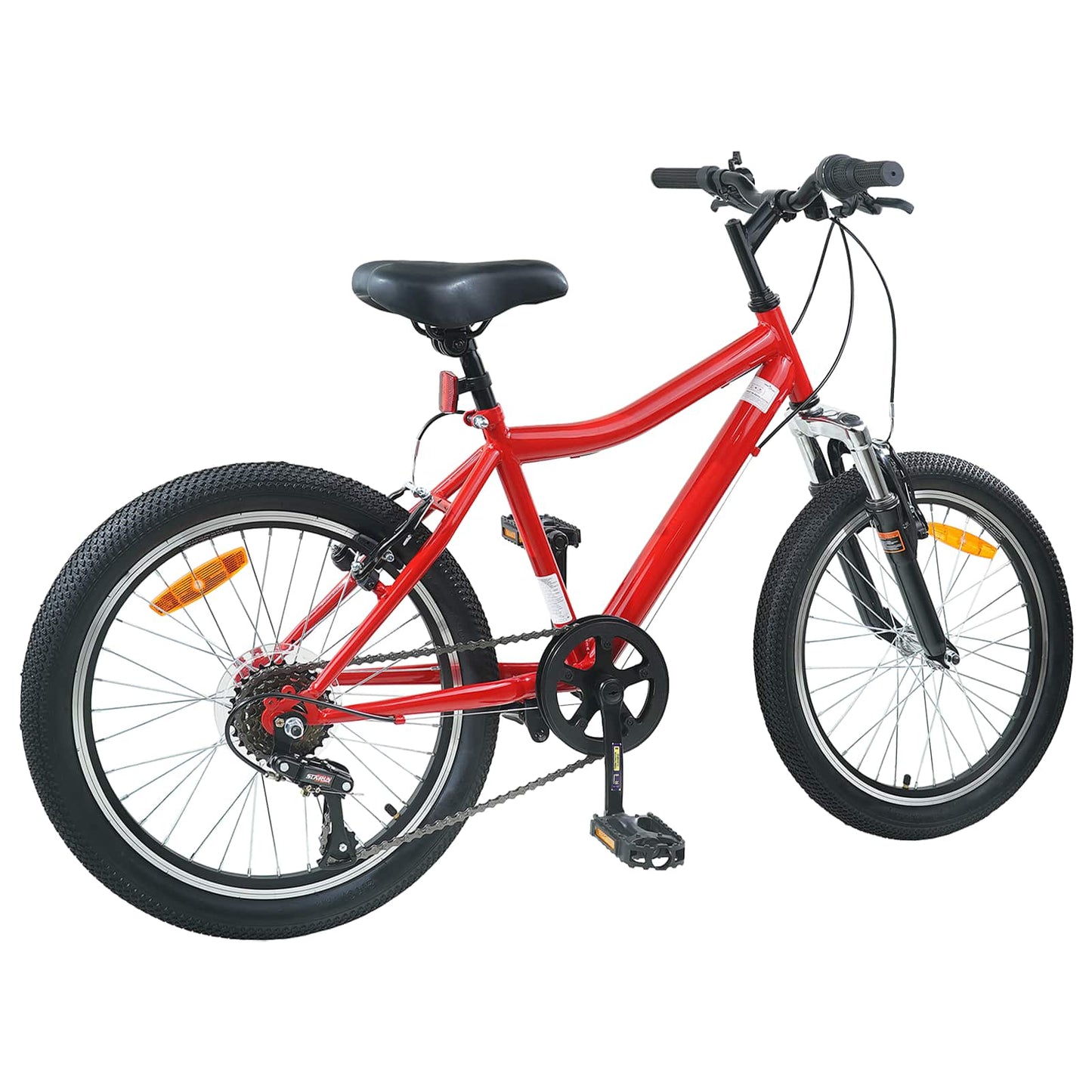 Børnecykel 20 tommer 6-Speed til børn i alderen 6-11 år Rød