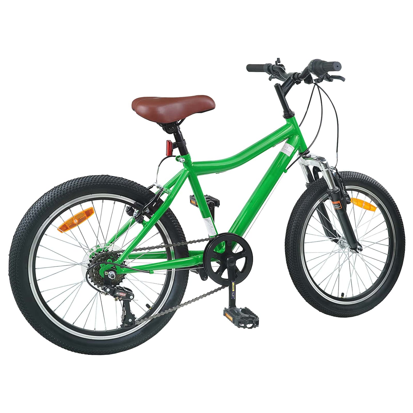 Børnecykel 20 tommer 6-Speed til børn i alderen 6-11 år Grøn