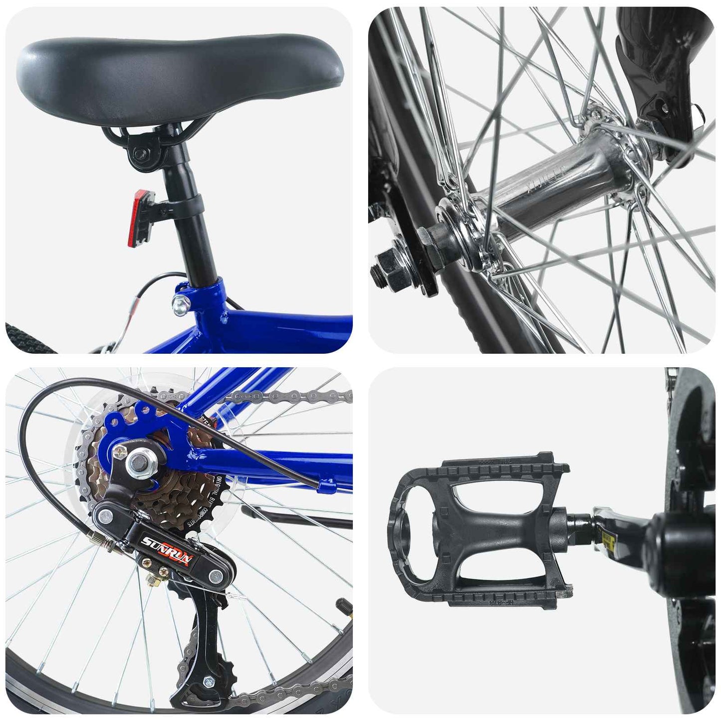 Børnecykel 24 tommer 6-Speed til 8-12 år Mørk blå