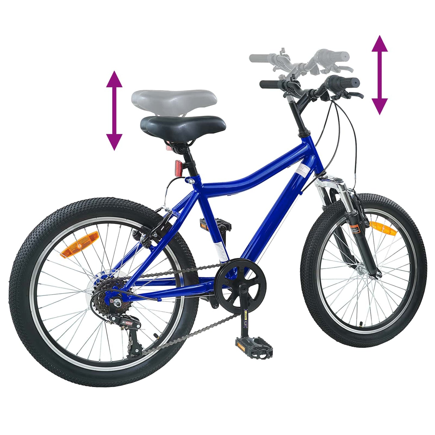 Børnecykel 24 tommer 6-Speed til 8-12 år Mørk blå