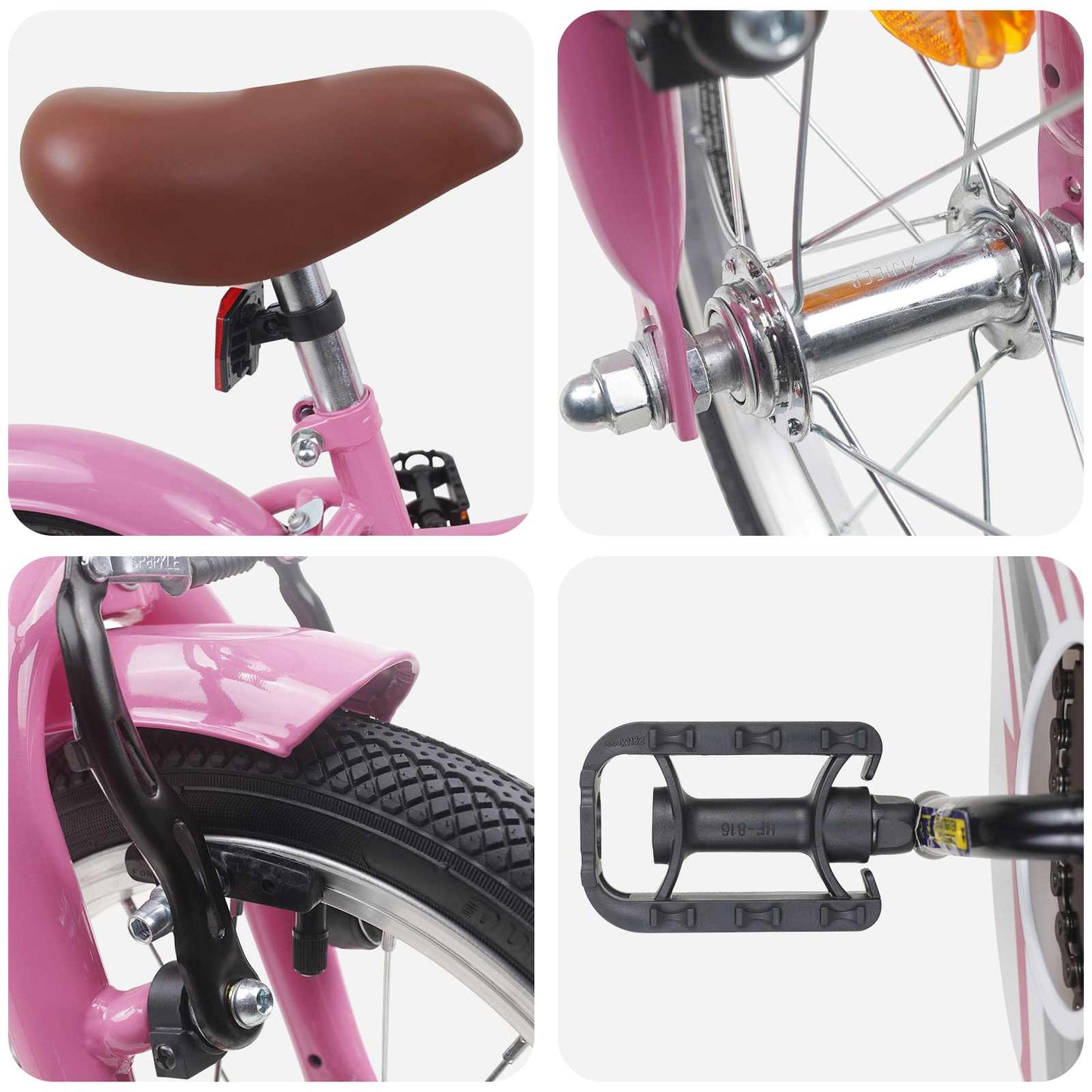 Børnecykel 12 tommer til 2-4 år gamle Lys pink