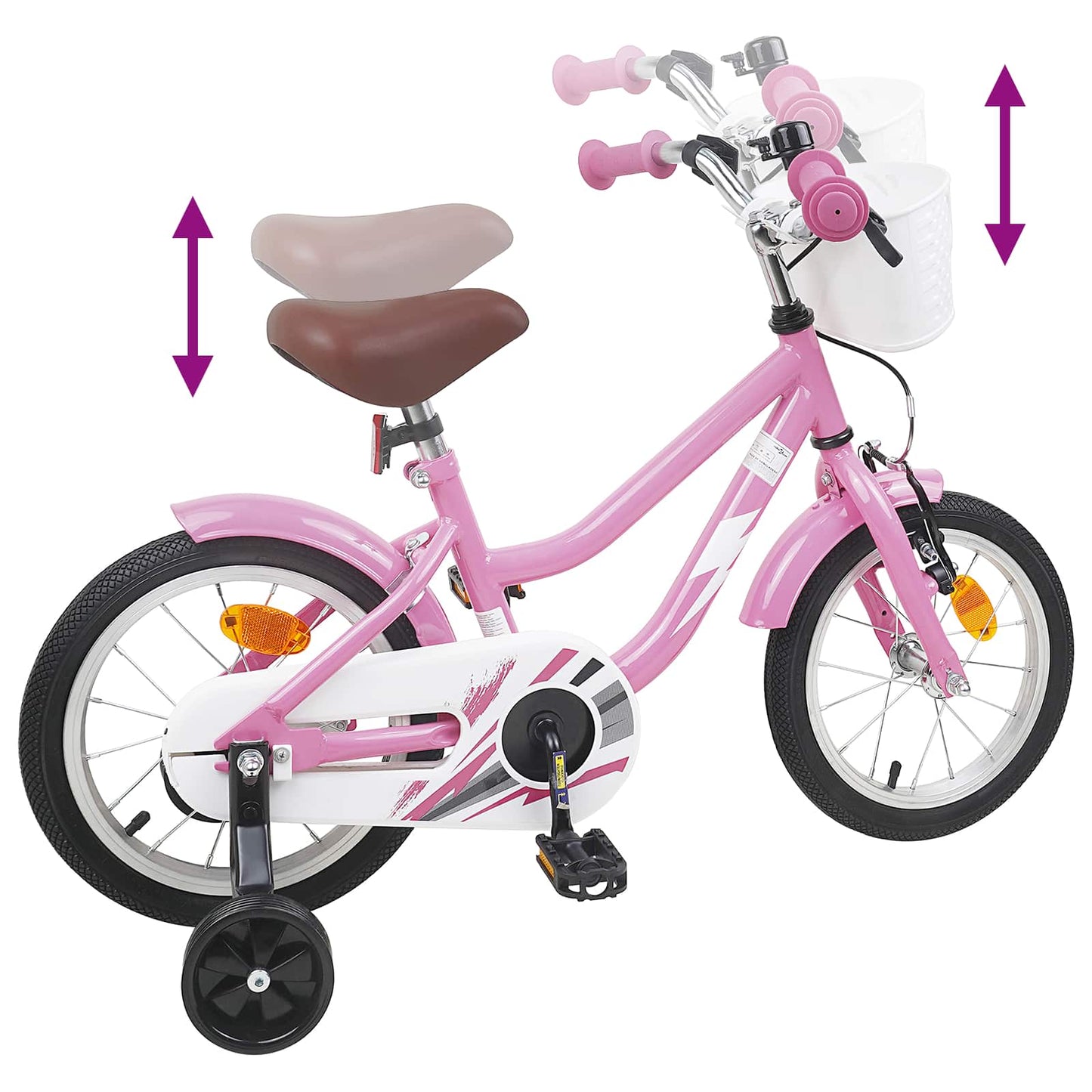 Børnecykel 12 tommer til 2-4 år gamle Lys pink