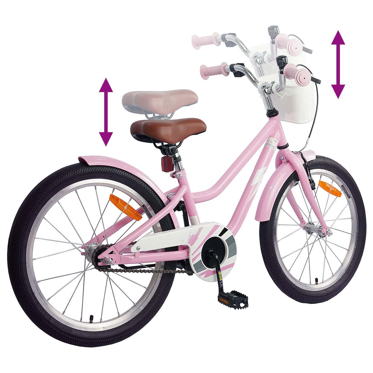 Børnecykel 18 tommer til 5-7 år gammel Lys pink