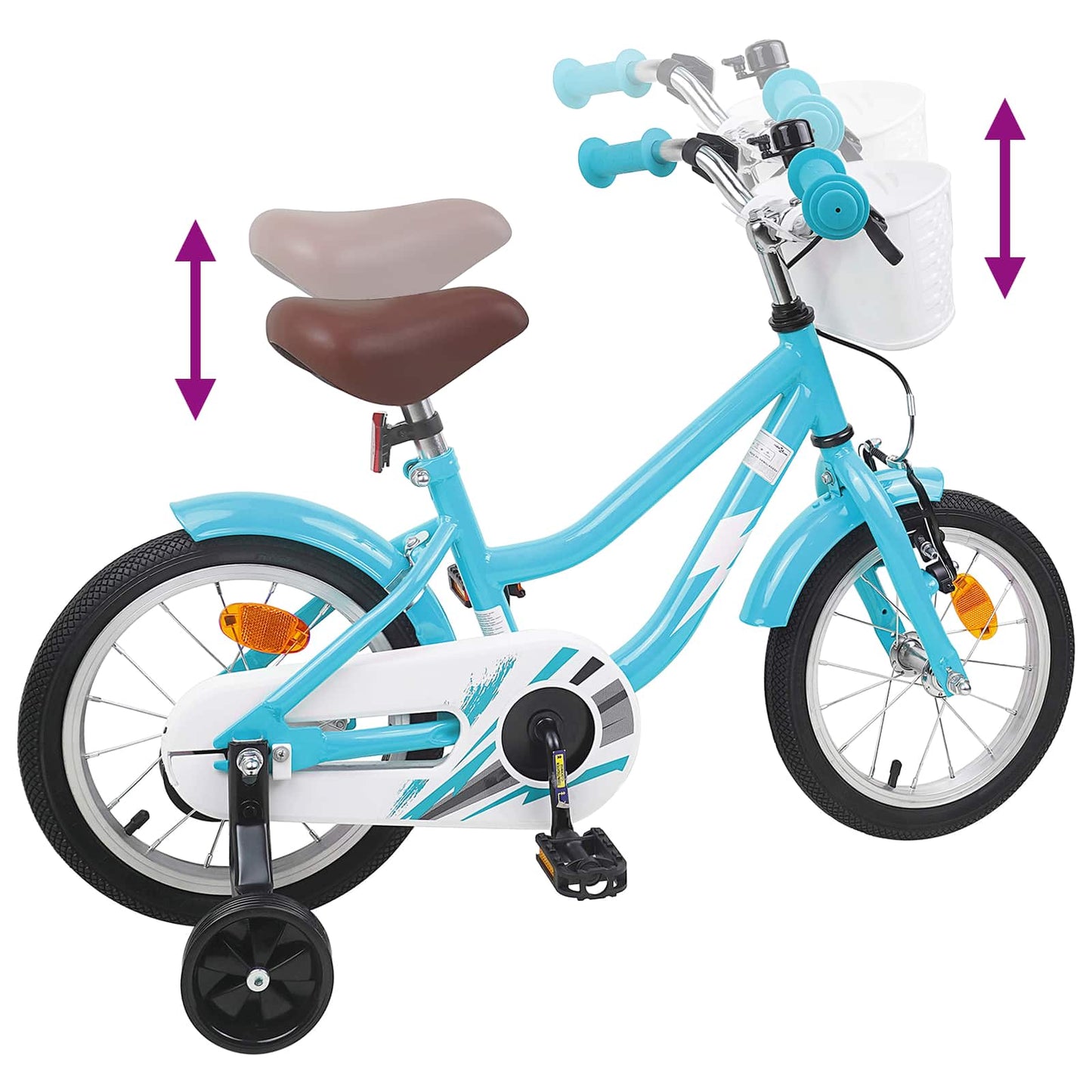 Børnecykel 14 tommer anbefalet til 3-5 år gammel Lyseblå