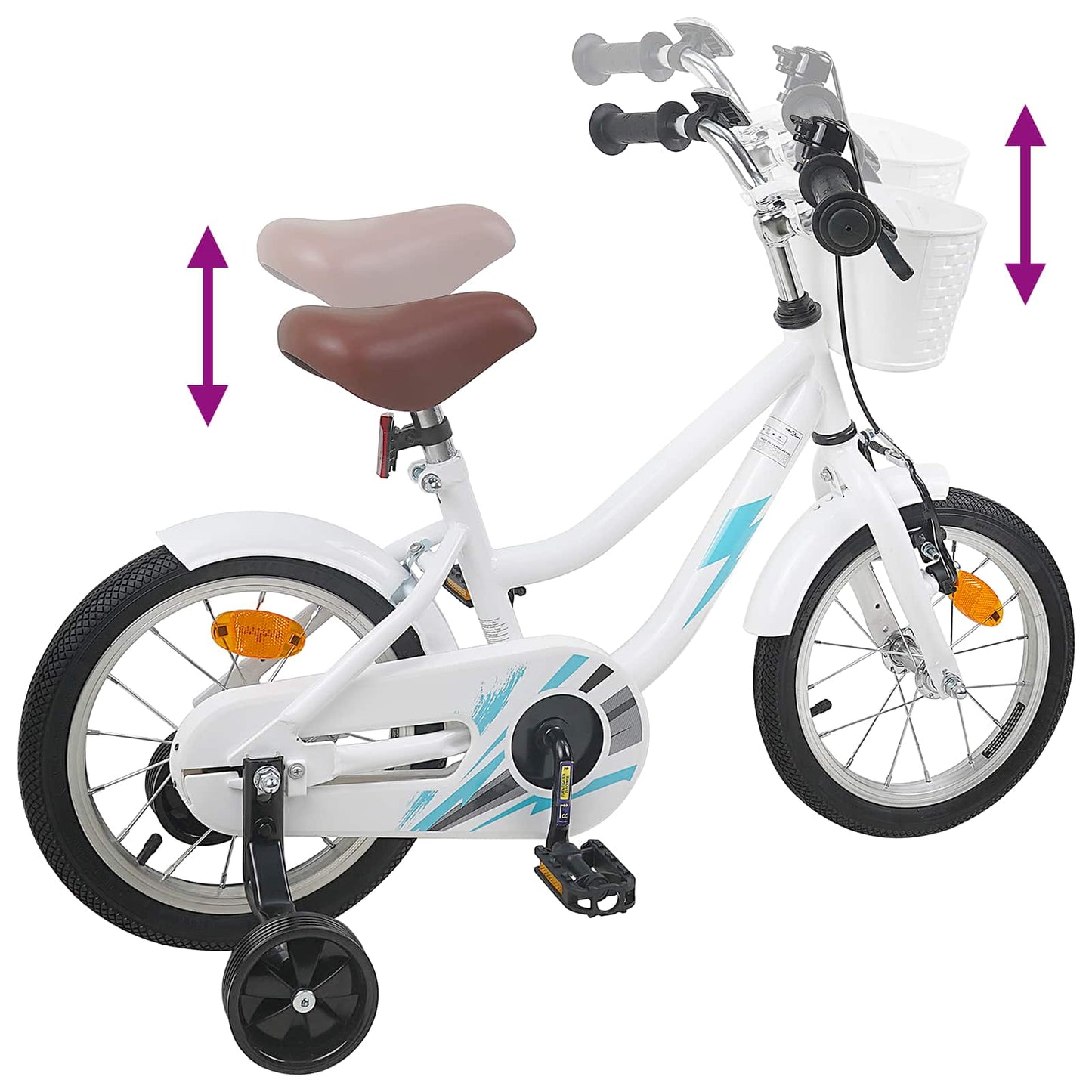 Børnecykel 12 tommer til 2-4 år gamle Hvid