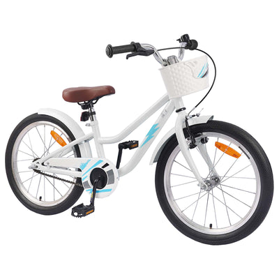 Børnecykel 18 tommer til 5-7 år gammel Hvid