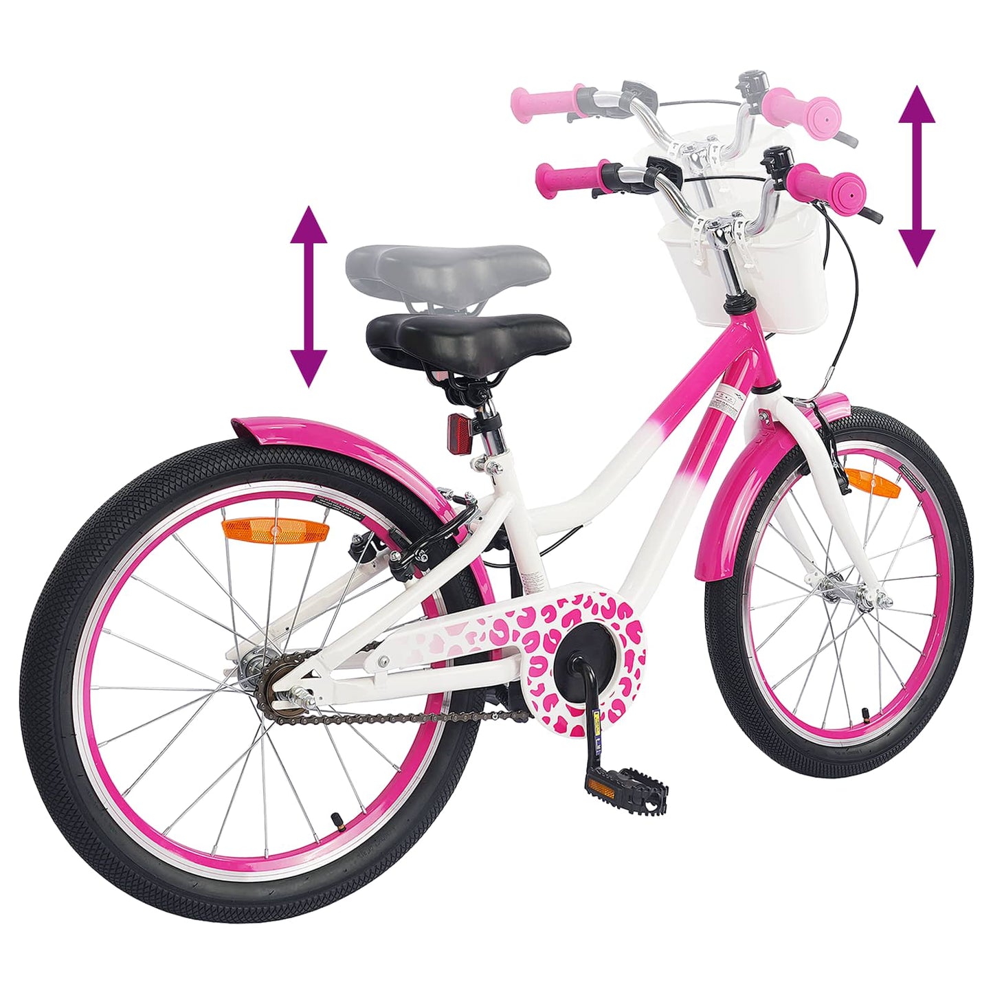 Børnecykel Med Trænehjul 18 tommer til 5-7 år gammel Lyserød