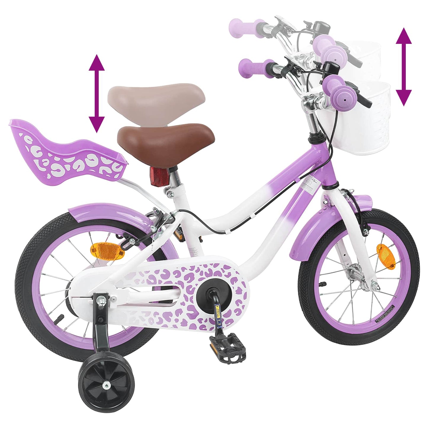 Børnecykel 14 tommer anbefalet til 3-5 år gammel Lilla