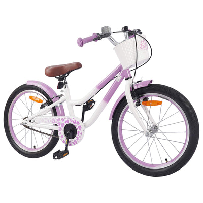 Børnecykel Med Trænehjul 18 tommer til 5-7 år gammel Lilla