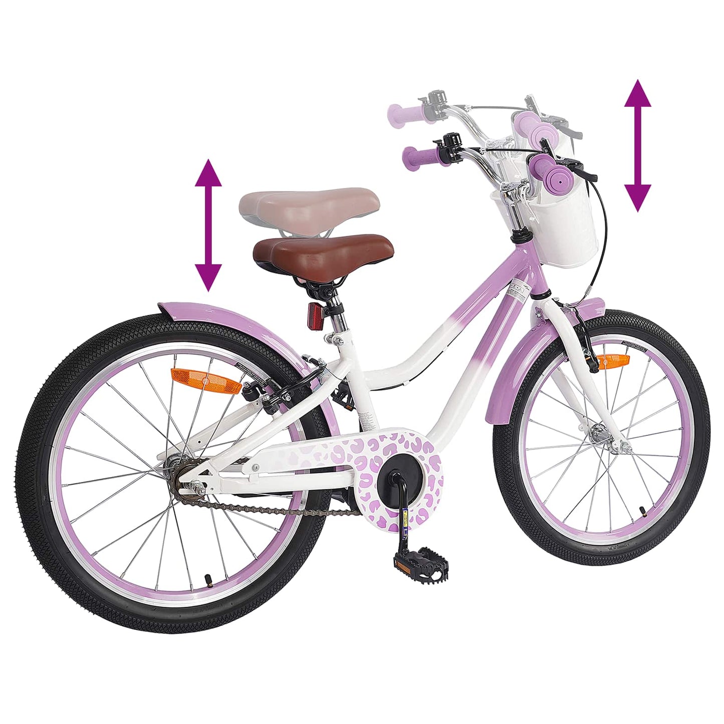 Børnecykel Med Trænehjul 18 tommer til 5-7 år gammel Lilla