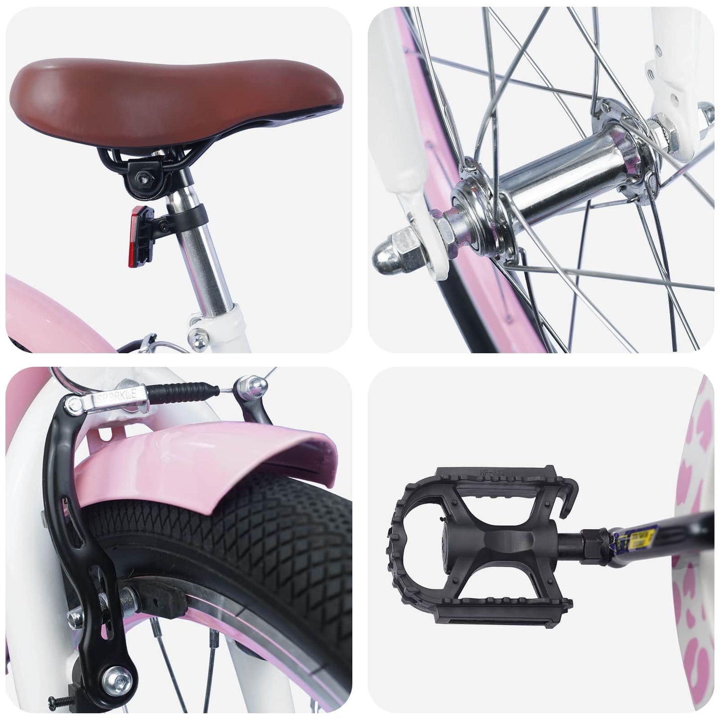 Børnecykel Med Trænehjul 18 tommer til 5-7 år gammel Lys pink