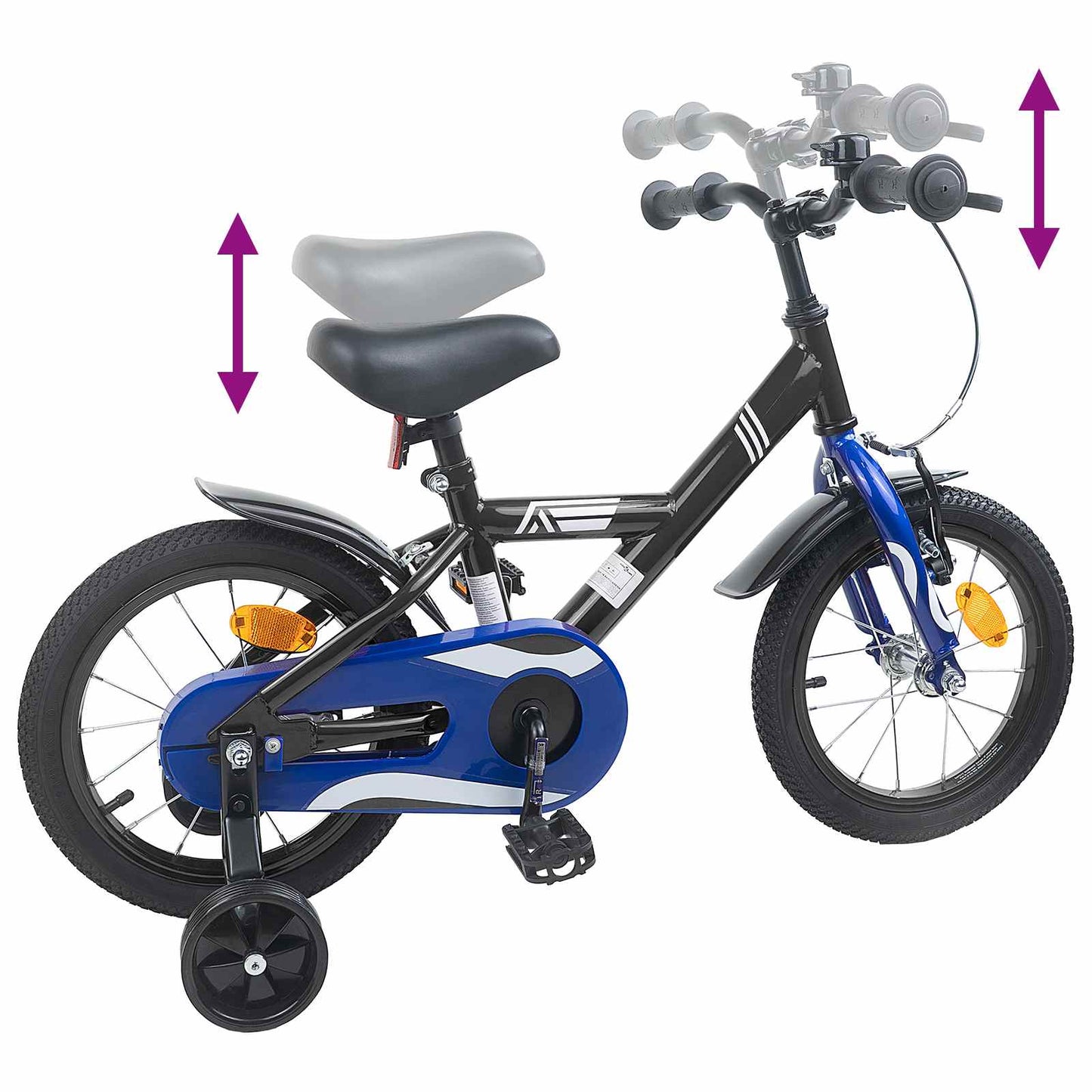 Børnecykel 16 tommer til 4-6 år gamle Sort