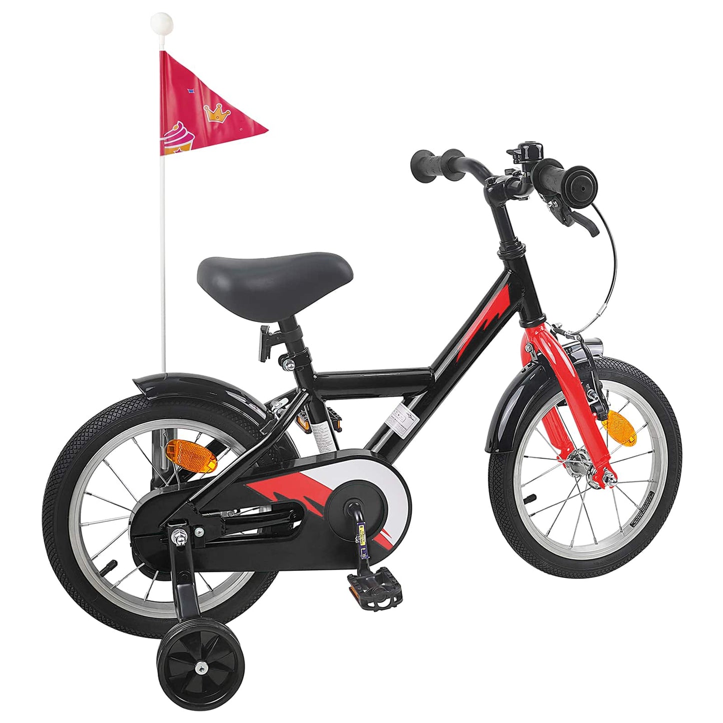 Børnecykel 12 tommer til 2-4 år gamle Sort