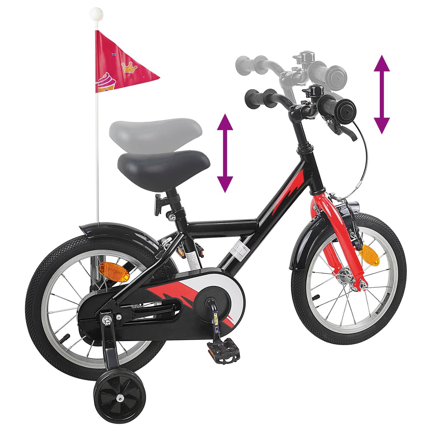 Børnecykel 16 tommer til 4-6 år gamle Sort