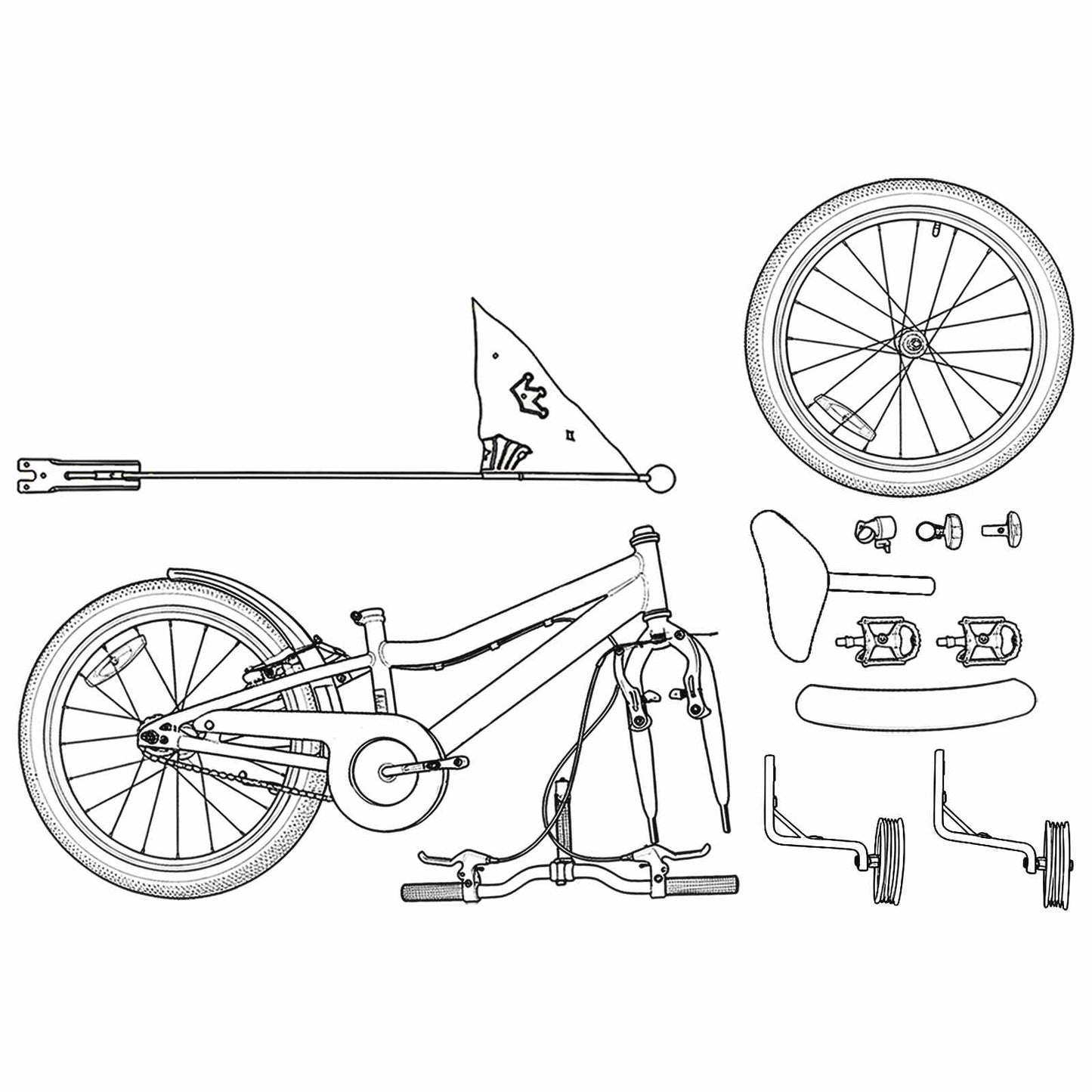 Børnecykel 12 tommer til 2-4 år gamle Mørk blå