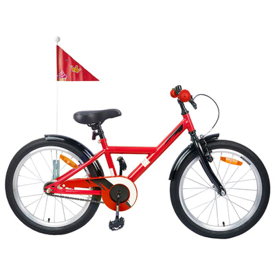 Børnecykel 18 tommer til 5-7 år gammel Rød