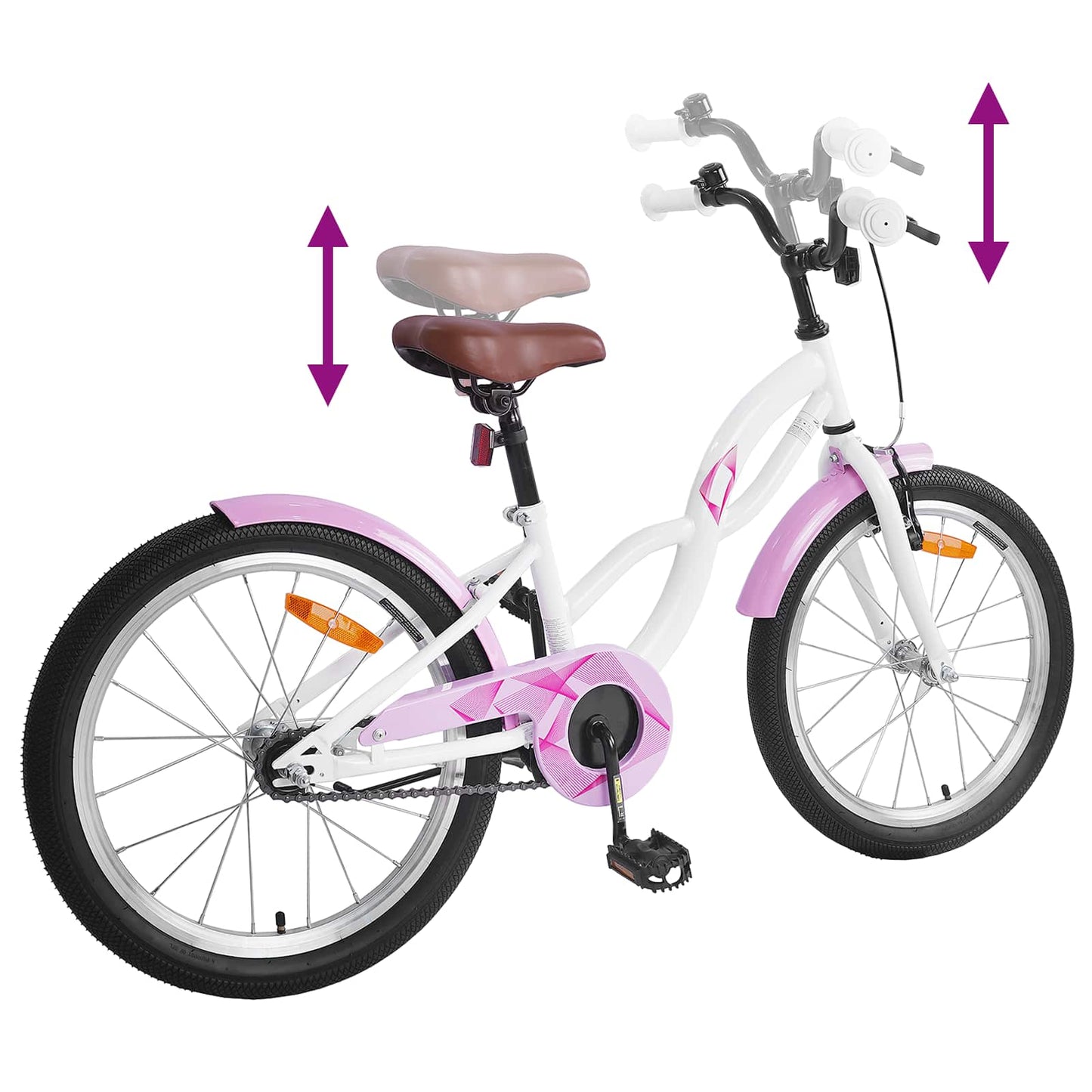 Børnecykel 20 tommer til børn i alderen 6-11 år Hvid